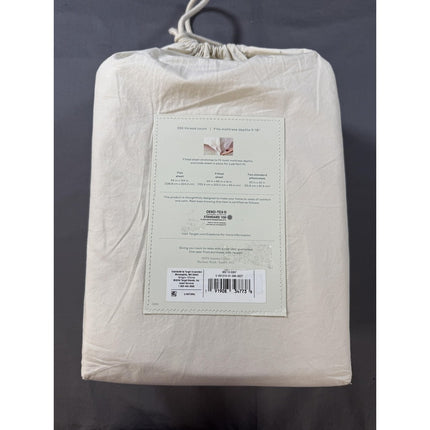 Casaluna Supima Percale Sheet Set Queen 250 Thread Count Natural