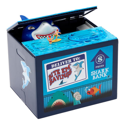 Interactive Battery-Operated Shark Coin Bank for Kids, Fun Saving Money Toy