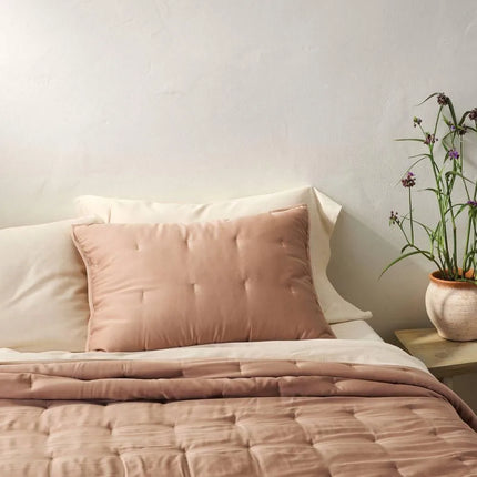 Casaluna Rayon from Bamboo Quilt Pillow Sham 400 Thread Count Standard Clay