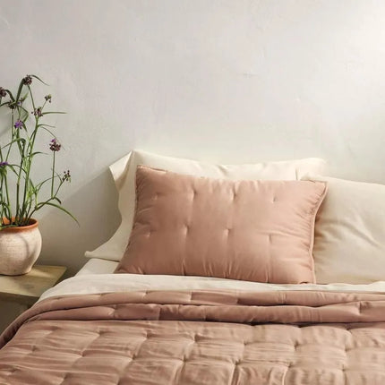 Casaluna Rayon from Bamboo Quilt Pillow Sham 400 Thread Count Standard Clay