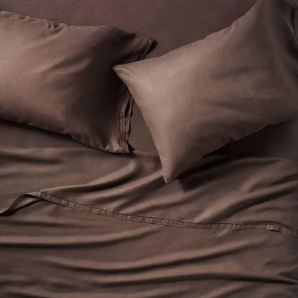 Casaluna Standard 100% Linen Pillowcases 2-Pack Dark Fig
