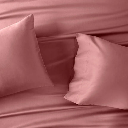 Casaluna Open Box 300 Thread Count Cotton Blend Satin Sheet Set Queen Rose