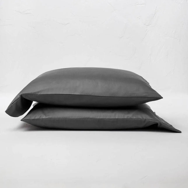 Casaluna 500 Thread Count Supima Cotton Sateen King Pillowcase Set Gray