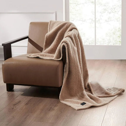Brookstone Heated Coziest Decorative Electric Throw Blanket 50x60in Brown