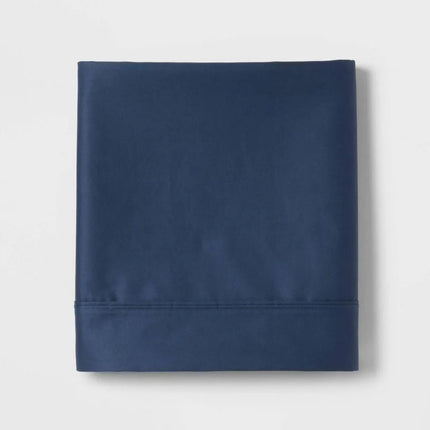 Threshold Open-box 400 Thread Count Cotton Sateen Flat Sheet Full Metallic Blue