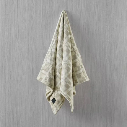 Brookstone Heated Plaid Throw Blanket 50x60in Cream Built-in Controller