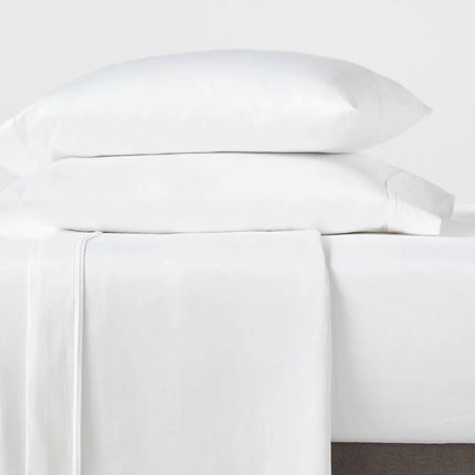 Threshold 400 Thread Count Cotton Sateen Flat Sheet White Full