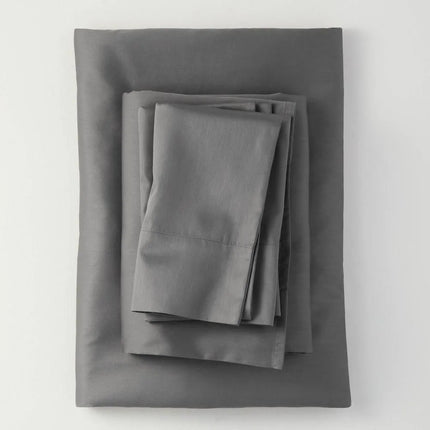Casaluna 300 Thread Count Cotton Blend Satin Sheet Set Queen Dark Gray