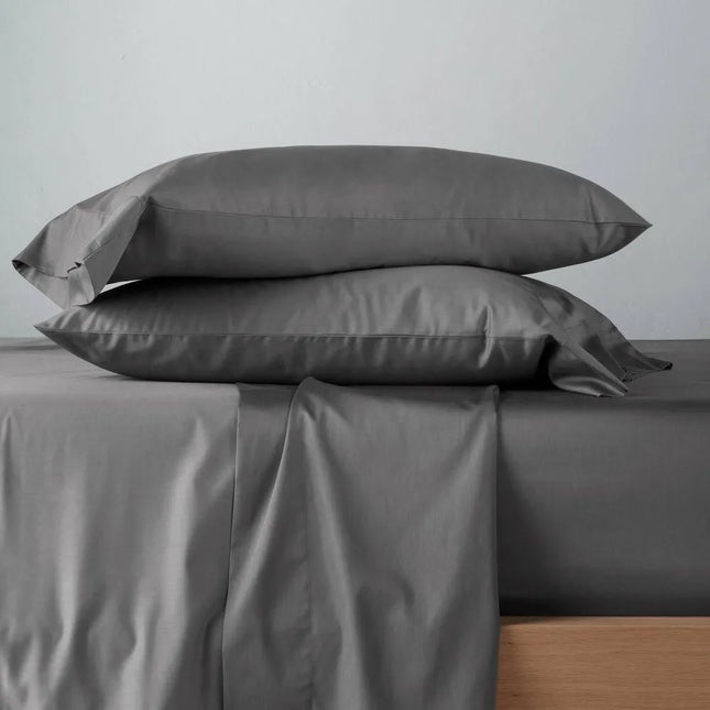 Casaluna 300 Thread Count Cotton Blend Satin Sheet Set Queen Dark Gray