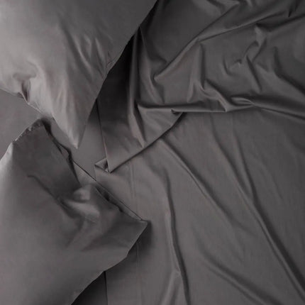 Casaluna 300 Thread Count Cotton Blend Satin Sheet Set Queen Dark Gray