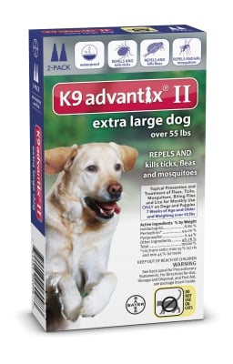 K9 Advantix II XL Dog Vet-Recommended Flea, Tick & Mosquito Treatment & Prevention | Dogs Over 55 lbs. | 2-Mo Supply