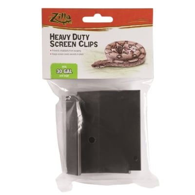 Zilla Heavy Duty Screen Clips, Secures Screen Covers to Terrarium, Fits Size 30G and Larger, 2 pack, Large