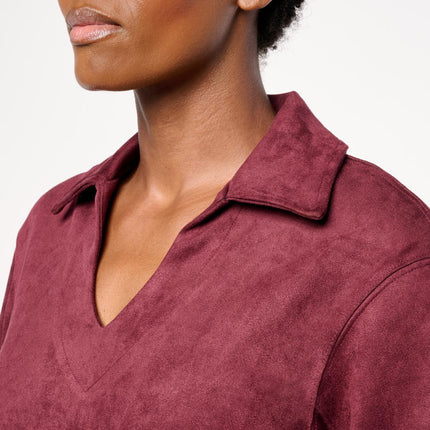 Mark James Badgley Mischka Lara Faux Suede Johnny Collar Top