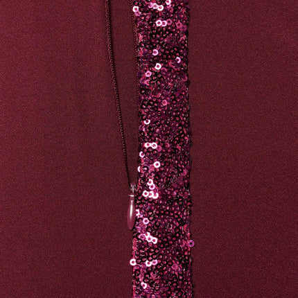 Badgley Mischka Peyton Sequin Side Stripe Wide Leg Crepe Pants