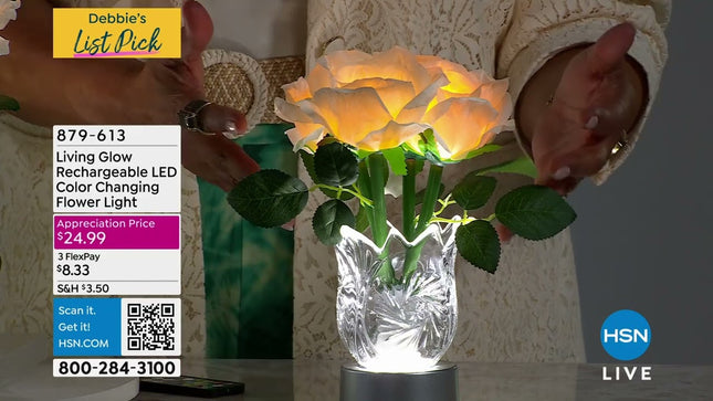 Living Glow Rechargeable LED Color Changing Flower Light