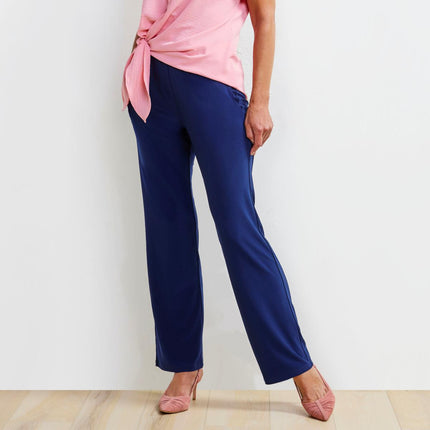 Nina Leonard 2-Pack Straight Leg Pull-On Pants with Pockets