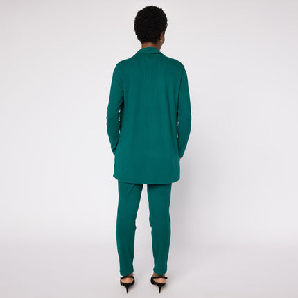 Nina Leonard Rib Knit Cardigan Tank and Pant Three Piece Set