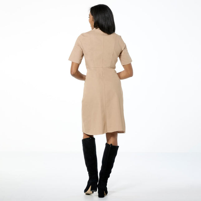 Chic Nina Leonard Stretch Denim Fit-and-Flare Shirtdress for Women