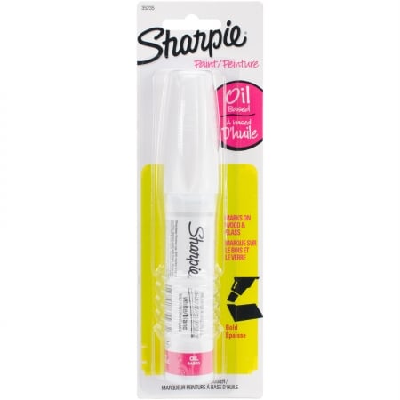 Sharpie Oil-Based Paint Marker, Bold Point, White, 1 Count - Great for Rock Painting