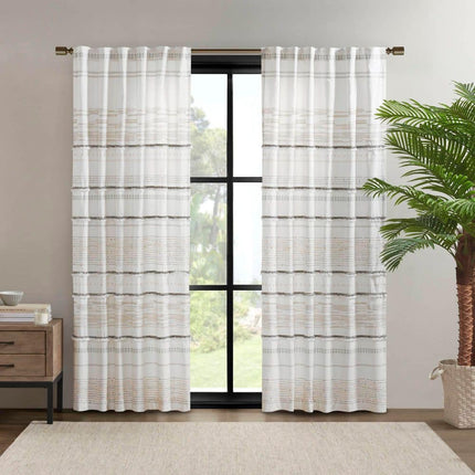 1pc 50"x84" Light Filtering Nea Printed Curtain Panel Natural - Ink+Ivy (Please be advised that sets may be missing pieces or otherwise incomplete.)