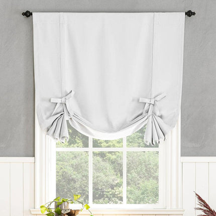 40"x63" Sun Zero Blackout Kenneth Energy Saving Rod Pocket Tie-up Window Shade Oyster White: Thermal Insulated Curtain Panel