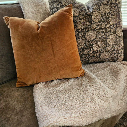 Threshold Washed Cotton Velvet 18in Square Throw Pillow Green