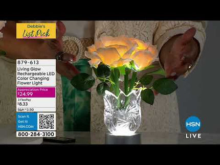 Living Glow Rechargeable LED Color Changing Flower Light