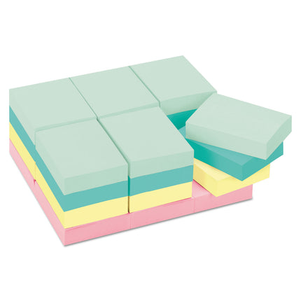 Post-it Notes, 1.5x2 in, 24 Pads, America's #1 Favorite Sticky Notes, Beachside Café Collection, Pastel Colors, Clean Removal, Recyclable