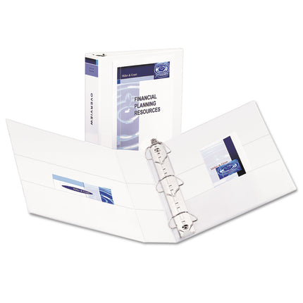 Avery Durable Clear View 3 Ring Binders, 2 Inch EZD Rings, 1 White Binder (09501)