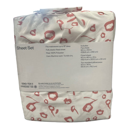 Room Essentials Queen Microfiber Sheet Set Pink Tulip Flowers