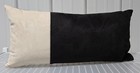 Threshold Black & Cream Colorblock Faux Suede Lumbar Pillow 12x24in
