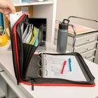 Fire Red 2-Inch Zipper Binder with 5-Tab Expanding File