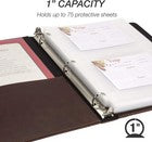 Samsill 1 Inch Faux Leather 3 Ring Recipe Binder Brown