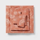 Room Essentials Easy Care Cotton Blend Sateen Sheet Set Twin Rust Floral