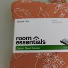 Room Essentials Easy Care Cotton Blend Sateen Sheet Set Twin Rust Floral
