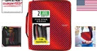 Fire Red 2-Inch Zipper Binder with 5-Tab Expanding File