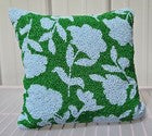 Kate Spade New York Floral Beaded Accent Throw Pillow 12in Green Light Blue