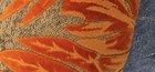 Alerfa 12x20in Orange Lumbar Pillow Maple Leaf Embroidery Cut Velvet