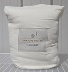 Hearth & Hand Queen Linen Blend Hem Stitch 4-Piece Sheet Set Sour Cream