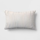Threshold Metallic Stripe Throw Pillows 18In Cream Silver Set of 2