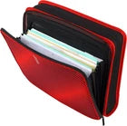 Fire Red 2-Inch Zipper Binder with 5-Tab Expanding File