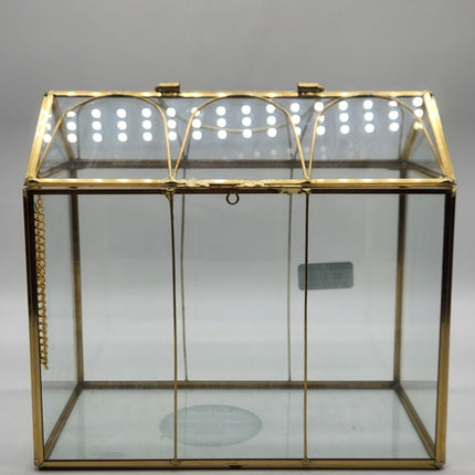 Hearth & Hand Gold Brass Decorative Glass Medium Greenhouse Scalloped Accents