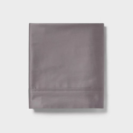 Threshold King Cotton Sateen Flat Sheet 400 Thread Count Gray