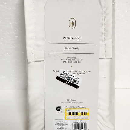 Threshold 400 TC Performance Full Size Flat Sheet Sour Cream