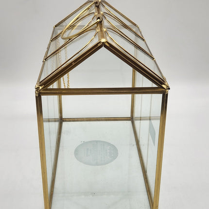 Hearth & Hand Gold Brass Decorative Glass Medium Greenhouse Scalloped Accents