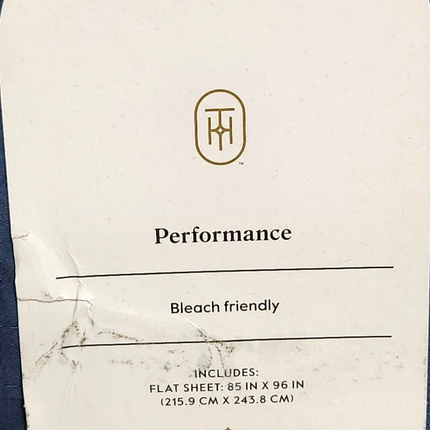 Threshold 400 Thread Count Performance Flat Sheet Full Metallic Blue