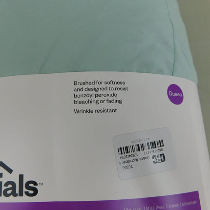 Room Essentials Solid Soft Brushed Microfiber Sheet Set Queen Mint