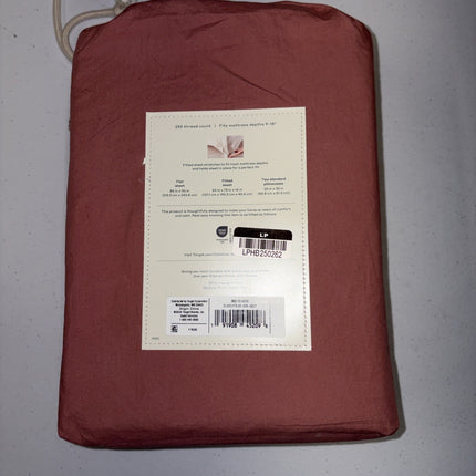 Casaluna Supima Percale Full Sheet Set Modern Rose 250 Thread Count