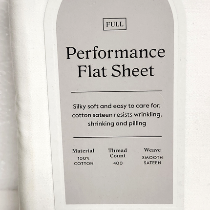 Threshold 400 TC Performance Full Size Flat Sheet Sour Cream