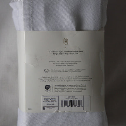 Threshold Queen Deep White Box Spring Cover 60x80x12in OEKO-TEX